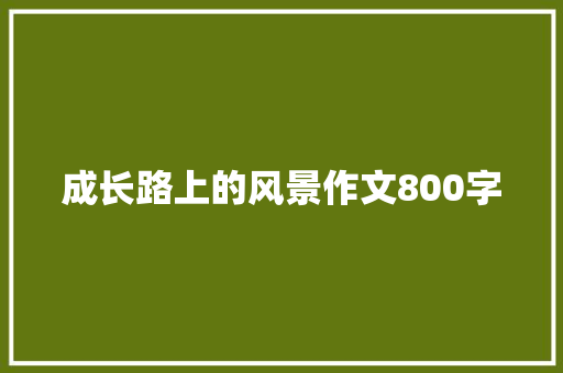 成长路上的风景作文800字