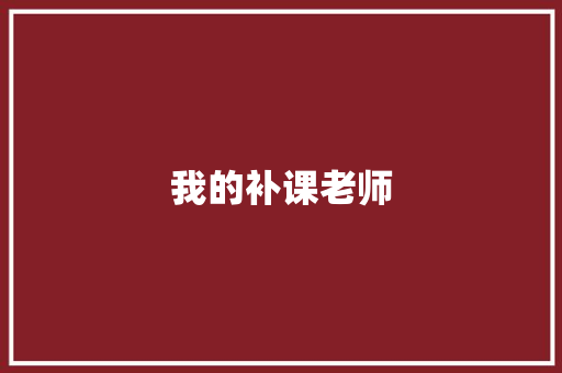 我的补课老师