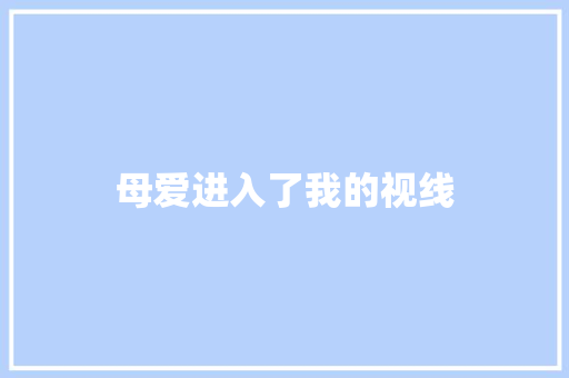 母爱进入了我的视线