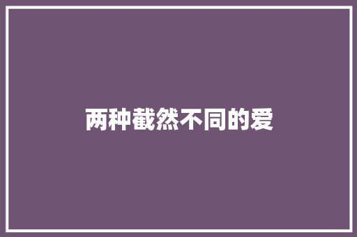 两种截然不同的爱