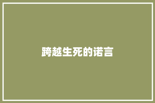 跨越生死的诺言