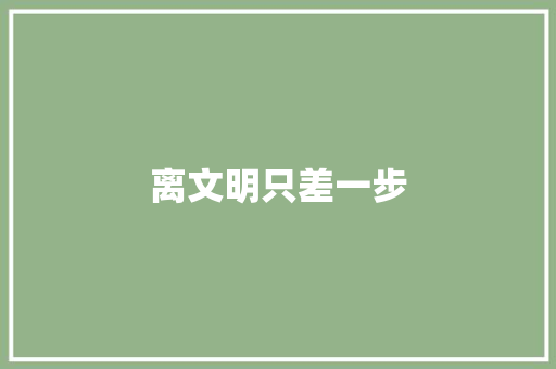 离文明只差一步