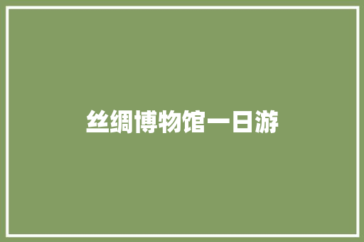 丝绸博物馆一日游