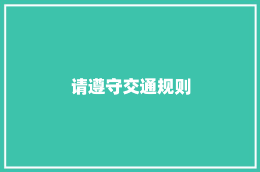 请遵守交通规则