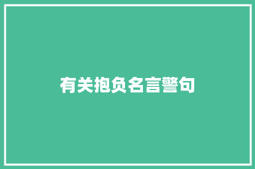 有关抱负名言警句