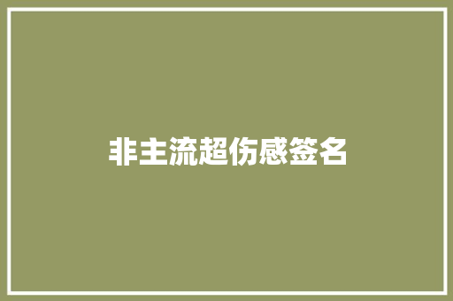 非主流超伤感签名