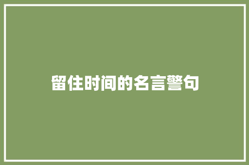留住时间的名言警句