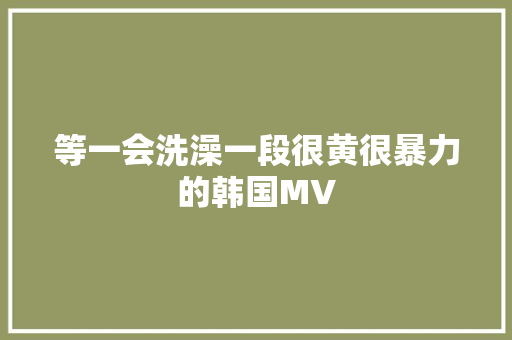 等一会洗澡一段很黄很暴力的韩国MV