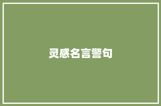 灵感名言警句