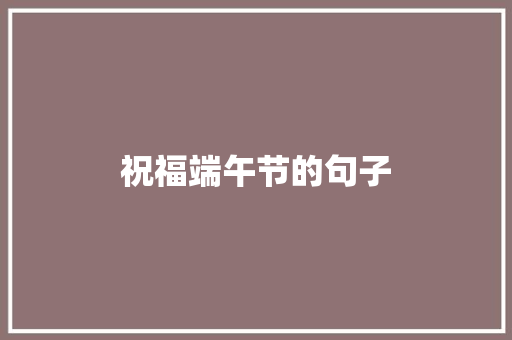 祝福端午节的句子