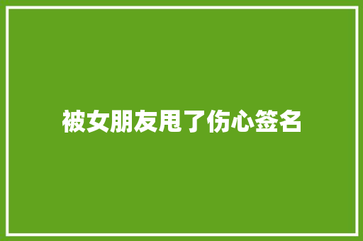 被女朋友甩了伤心签名