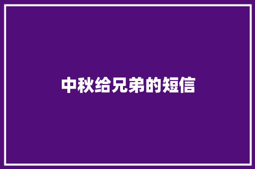 中秋给兄弟的短信