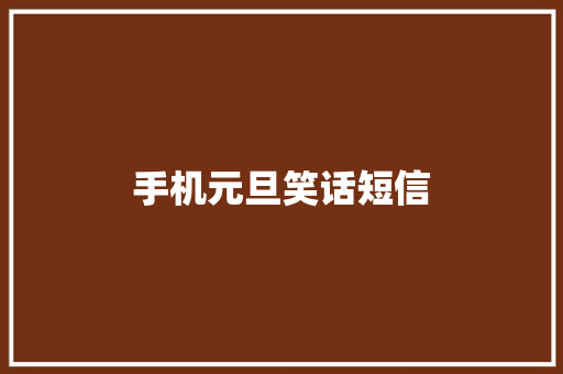 手机元旦笑话短信