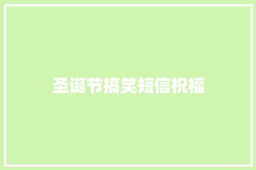 圣诞节搞笑短信祝福