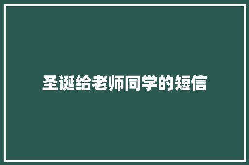 圣诞给老师同学的短信