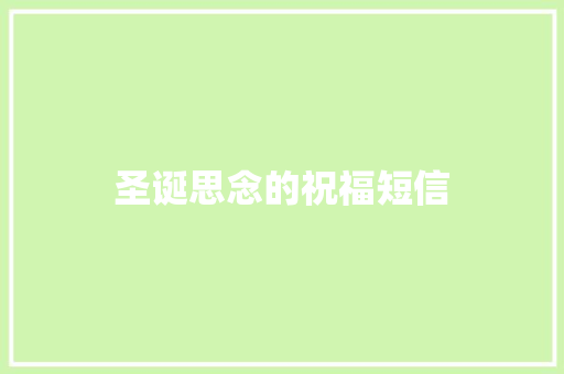 圣诞思念的祝福短信