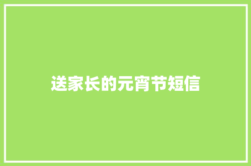 送家长的元宵节短信