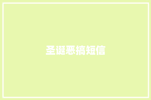圣诞恶搞短信