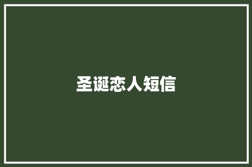 圣诞恋人短信