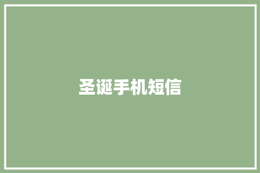 圣诞手机短信