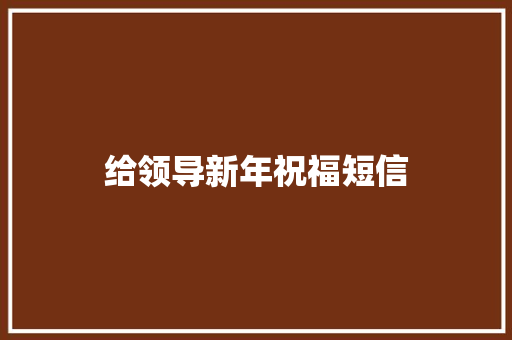 给领导新年祝福短信