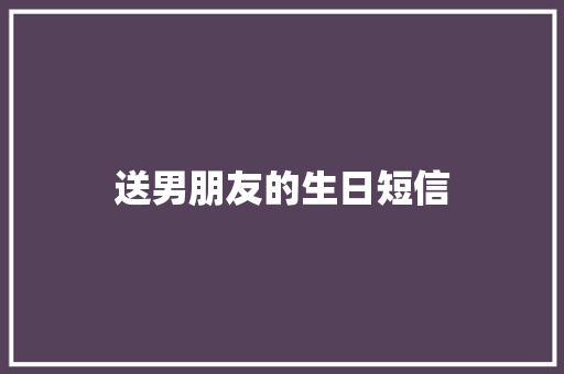 送男朋友的生日短信