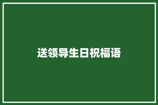 送领导生日祝福语