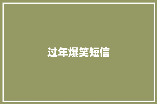 过年爆笑短信