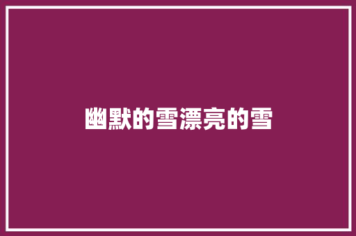 幽默的雪漂亮的雪