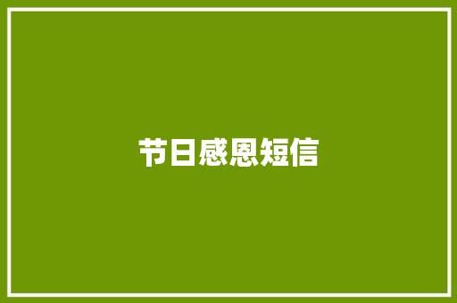 节日感恩短信