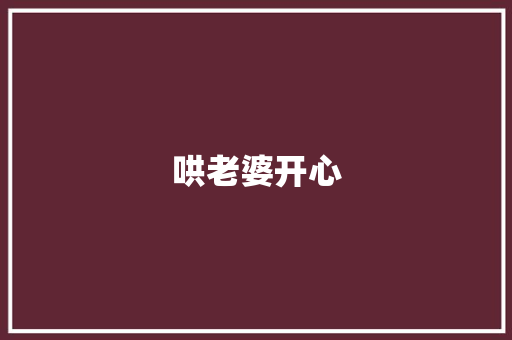 哄老婆开心