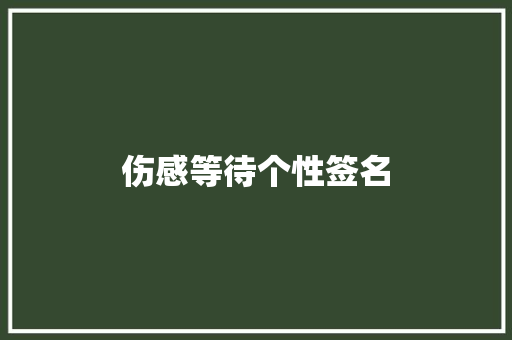 伤感等待个性签名