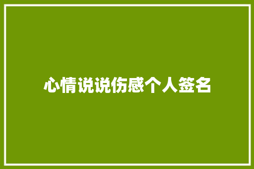 心情说说伤感个人签名