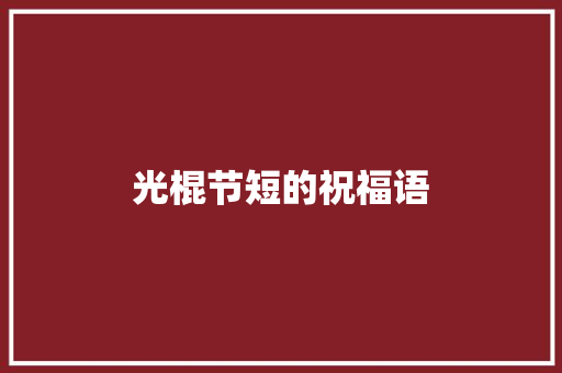 光棍节短的祝福语