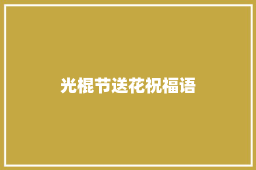 光棍节送花祝福语