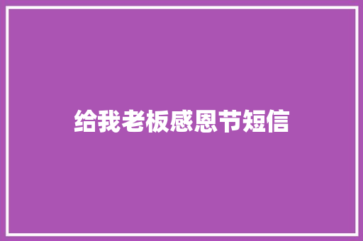 给我老板感恩节短信
