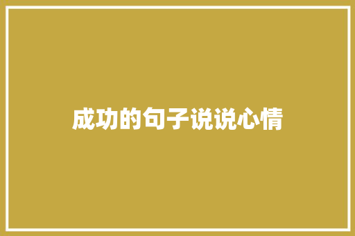 成功的句子说说心情
