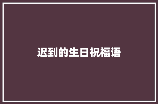 迟到的生日祝福语