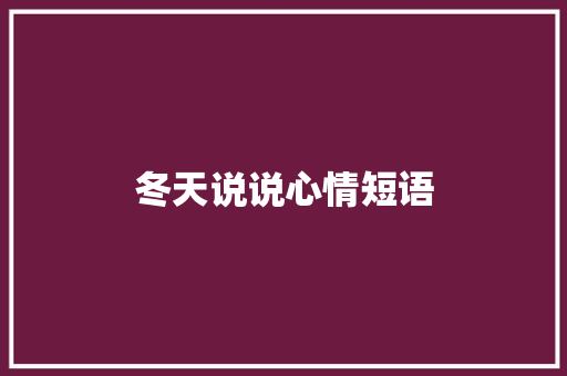 冬天说说心情短语