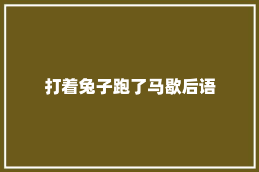 打着兔子跑了马歇后语