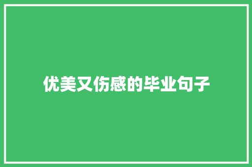 优美又伤感的毕业句子