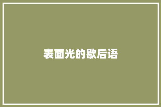 表面光的歇后语