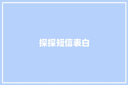 探探短信表白