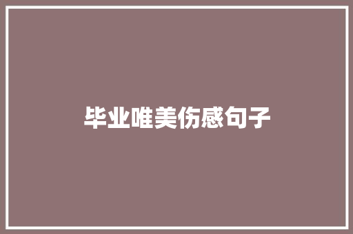毕业唯美伤感句子