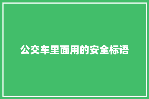 公交车里面用的安全标语