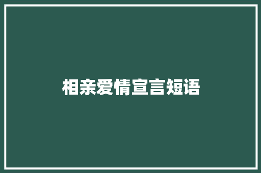 相亲爱情宣言短语
