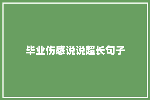 毕业伤感说说超长句子