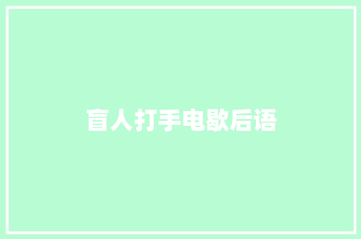 盲人打手电歇后语