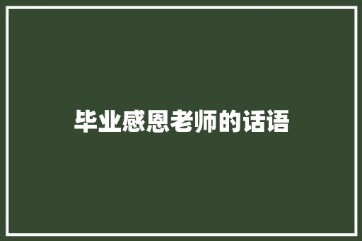毕业感恩老师的话语