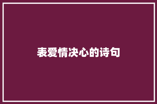 表爱情决心的诗句